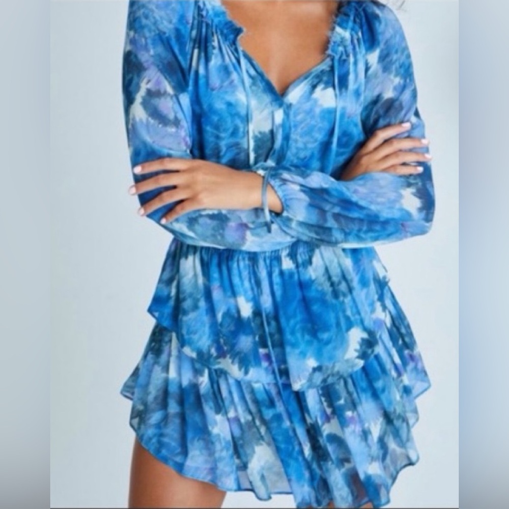 LoveShackFancy Blue Popover Sapphire Berry Dress